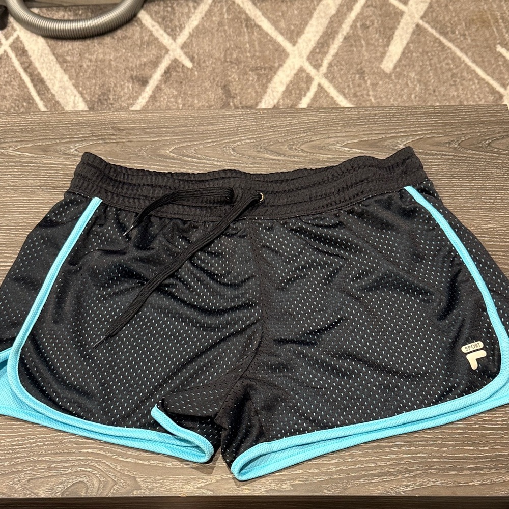 Fila Black and Blue Women's Athletic Shorts